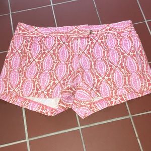 J Crew pink and red pattern shorts. Size 4